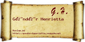 Göndör Henrietta névjegykártya