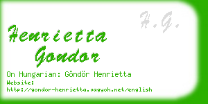 henrietta gondor business card